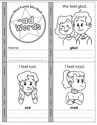 ad word family worksheet