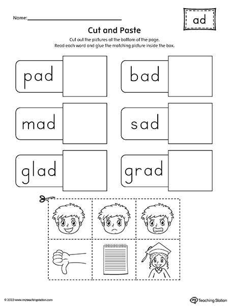 Ad Word Family Words Worksheets