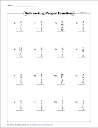 add and subtract fractions with like denominators worksheet