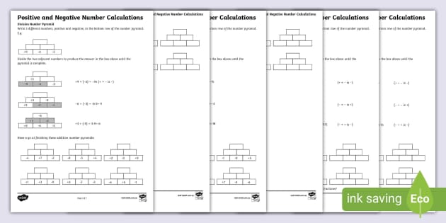 Positive and Negative Number Calculations (teacher made)