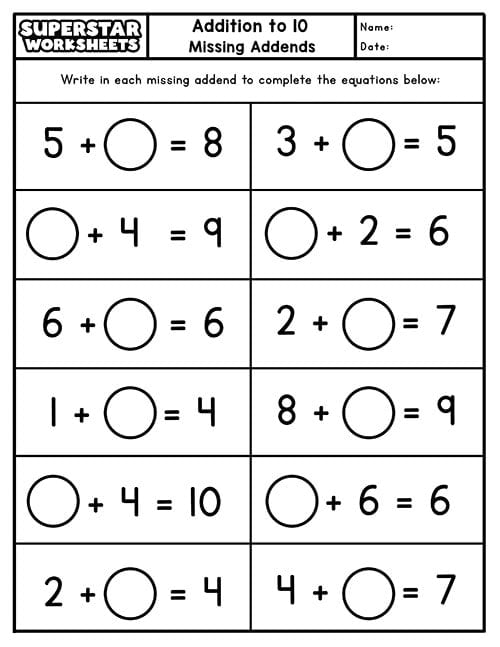 Single Digit Addition Worksheets -Worksheets Library