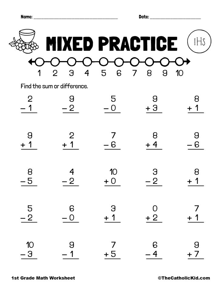 Add &  Subtract - TheCatholicKid.com | Math worksheet, Math ...