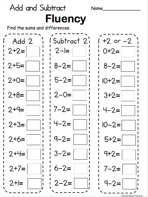 Free Math Add and Subtract by 2 Worksheet | Made By Teachers
