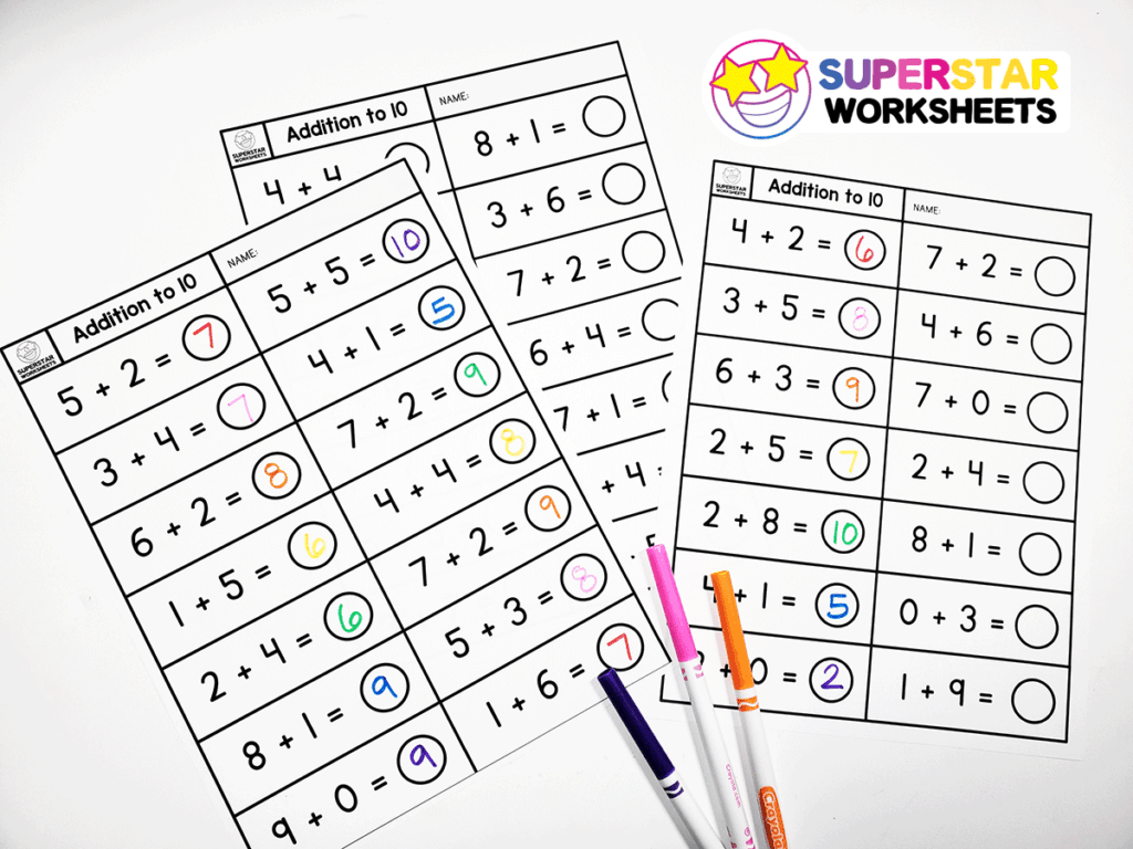 Single Digit Addition Worksheets -Worksheets Library