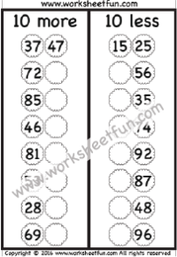 Addition - Add Tens / FREE Printable Worksheets - Worksheetfun