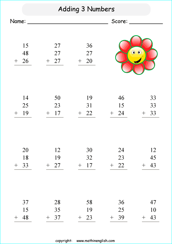 Printable primary math worksheet for math grades 1 to 6 based on ...