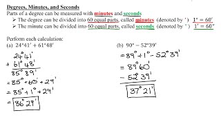 Degree, Minutes, and Seconds: Adding and Subtracting Angles That are in  Degrees and Minutes