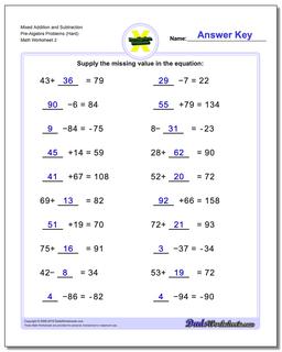 adding and subtracting expressions worksheet