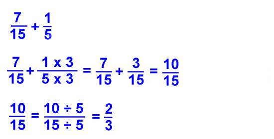 adding and subtracting fractions examples