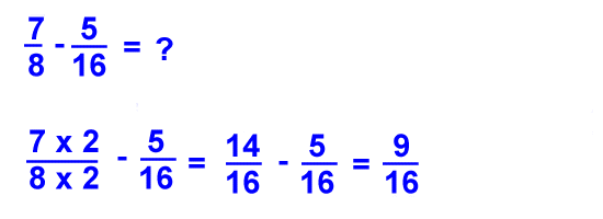 adding and subtracting fractions examples