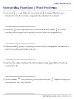 adding and subtracting fractions word problems worksheet