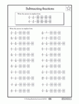 adding and subtracting fractions worksheet 4th grade
