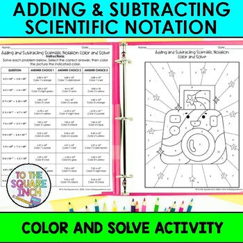 Adding and Subtracting Numbers In Scientific Notation Color ...