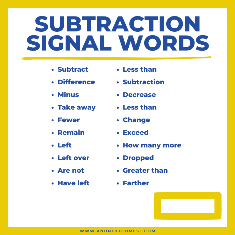 Math Signal Words That Will Improve Comprehension of Word Problems ...