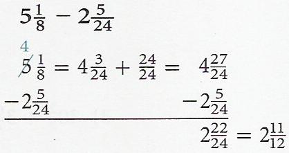 Adding and subtracting mixed numbers.