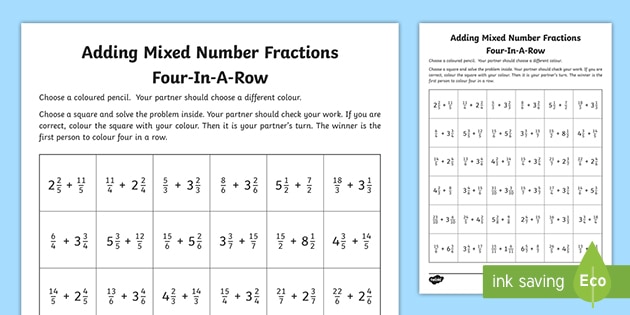 adding and subtracting mixed numbers worksheet