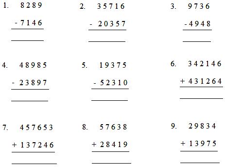 Worksheet by Adding or Subtracting | Worksheet on Addition ...