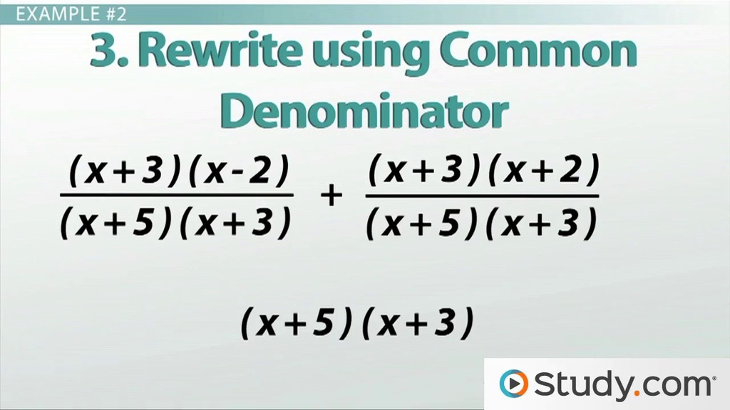 Practice Adding and Subtracting Rational Expressions Video