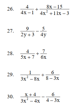 Adding and Subtracting Rational Expressions