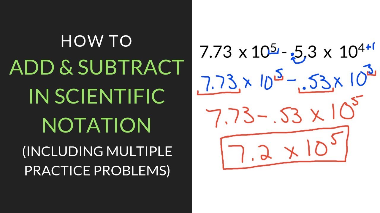 Adding And Subtracting In Scientific Notation Worksheet, Practice ...