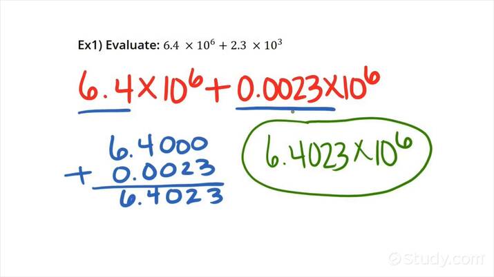 Adding or Subtracting Numbers Written in Scientific Notation with ...