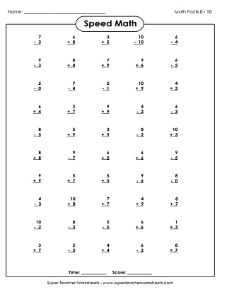 adding and subtracting sheets