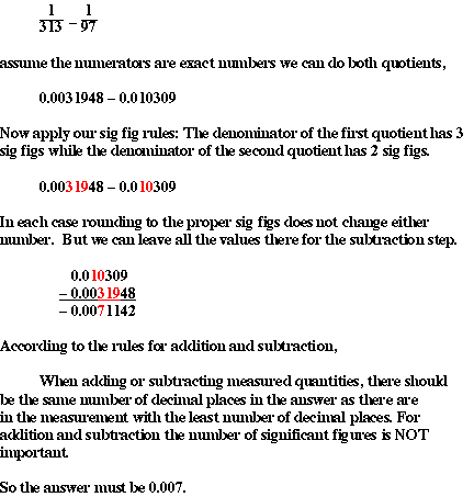 adding and subtracting sig figs with