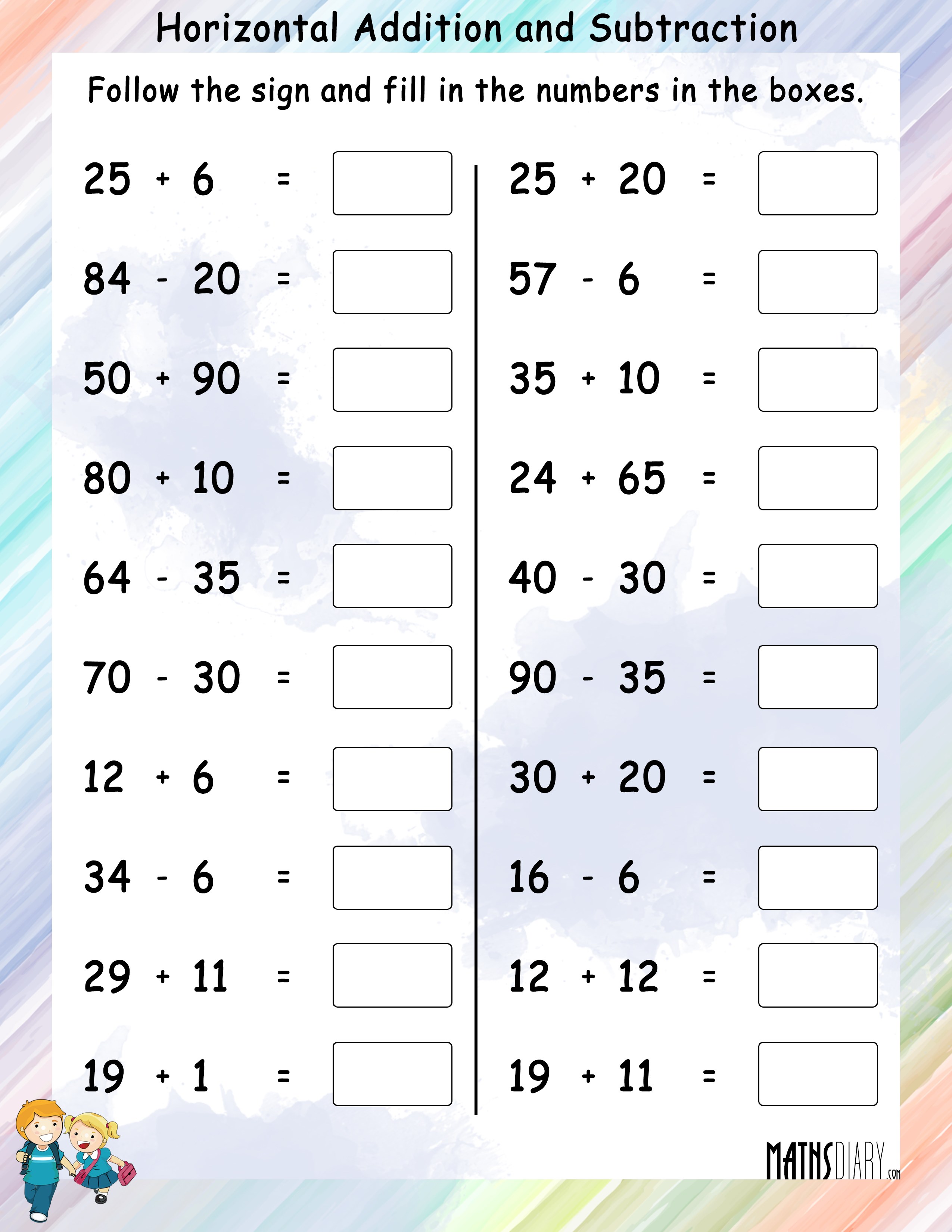 adding and subtracting worksheet 11 7