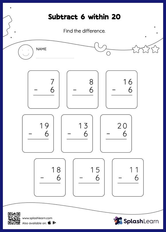 adding and subtracting worksheet 6 20