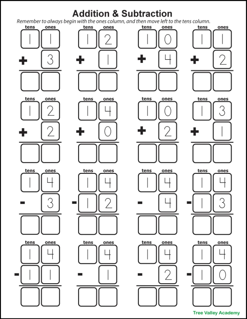 Number Bonds to 14 Free Math Worksheets
