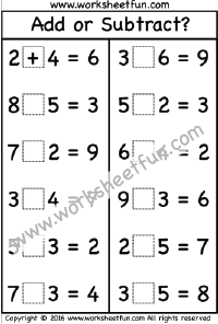 Addition/Subtraction / FREE Printable Worksheets - Worksheetfun