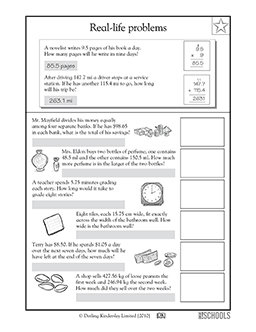 adding decimals word problems worksheet