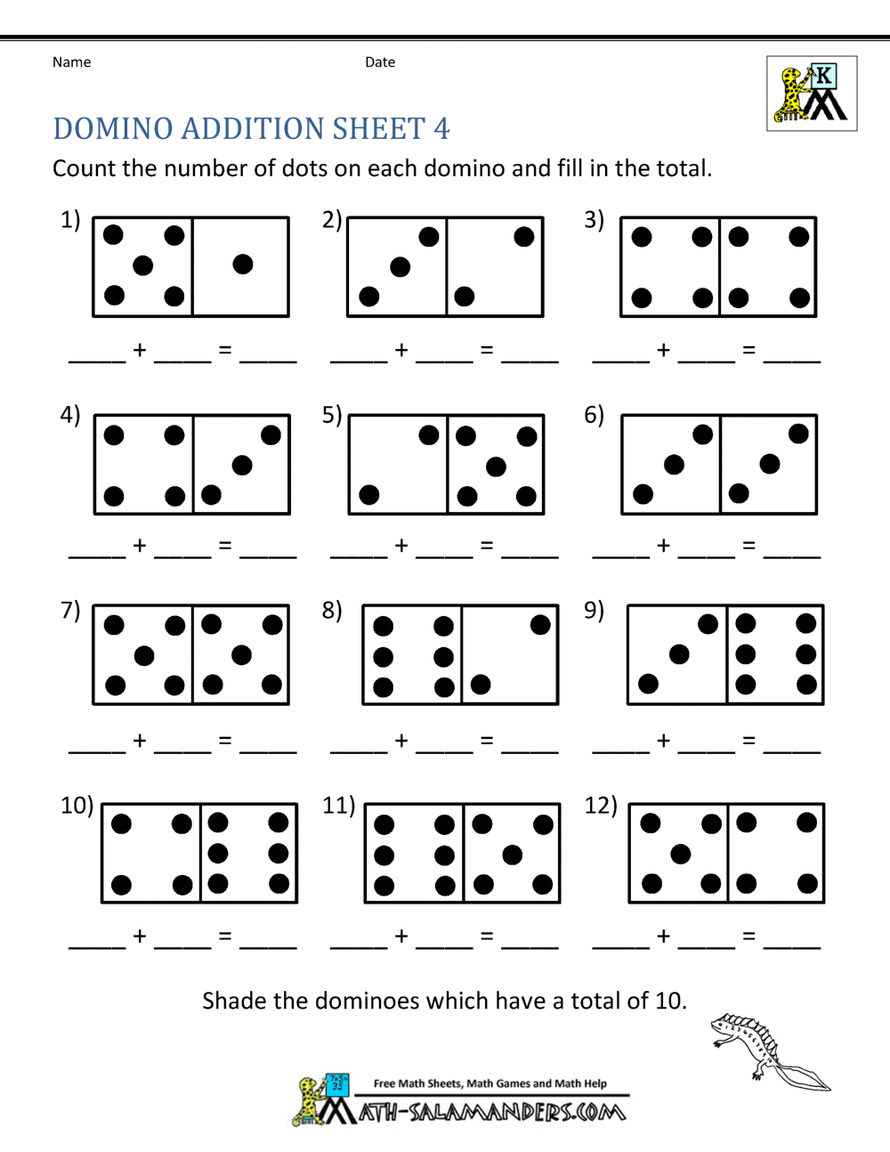 adding for kindergarten worksheet