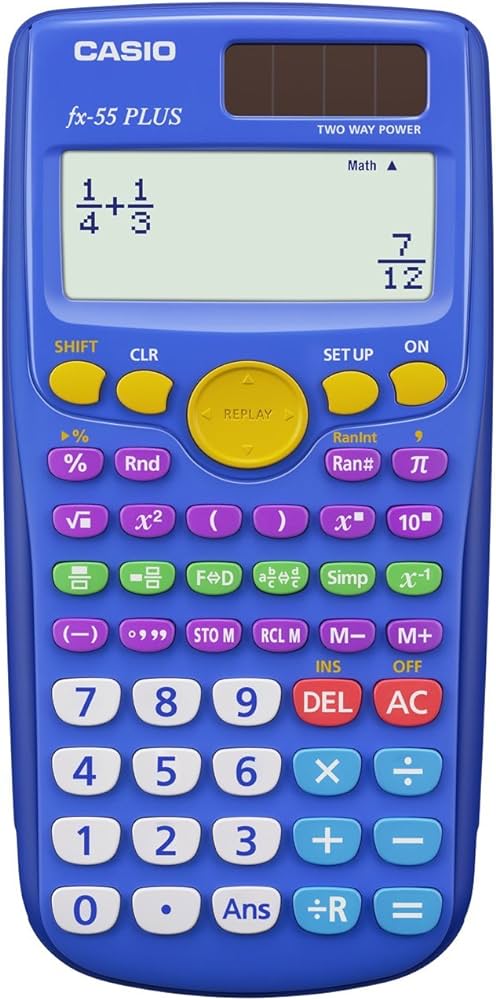 Amazon.com : Casio fx-55 PLUS Elementary/Middle School Fraction ...