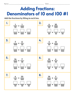 Adding Fractions with Denominators 10 and 100 Math Tech Connections Adding Fractions with Denominators 10 and 100 Math Tech Connections