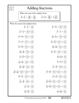 adding fractions with same denominator worksheet