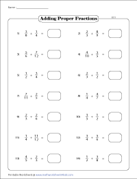 adding fractions with unlike denominators free worksheet