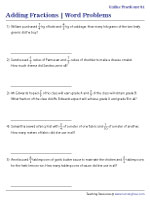 adding fractions with unlike denominators worksheet pdf