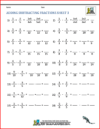 adding fractions worksheet free