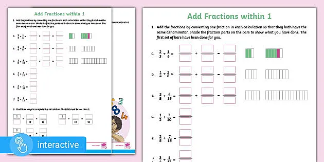 ? Adding Fractions Worksheets with Answers | Y5 White Rose