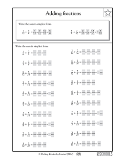 adding fractions worksheet with answers