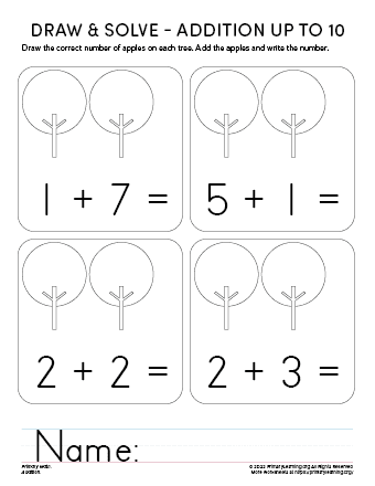 Draw and Solve - Addition up to 8  