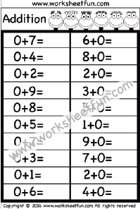 Adding Zero / FREE Printable Worksheets - Worksheetfun