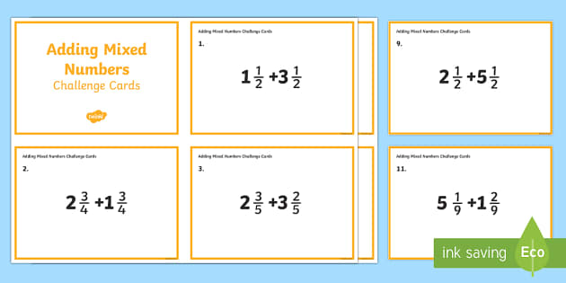 adding mixed numbers with different denominators worksheet