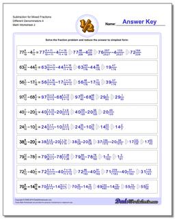 adding mixed numbers with unlike denominators worksheet
