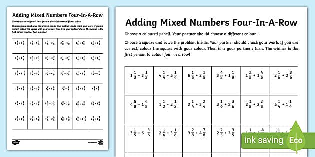 Mixed Numbers Worksheet - KS2 (teacher made) - Twinkl