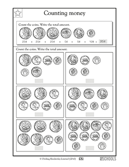 Count the money! | 2nd grade, 3rd grade Math Worksheet | GreatSchools