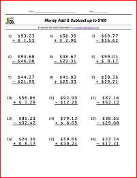 adding money worksheet for grade 3
