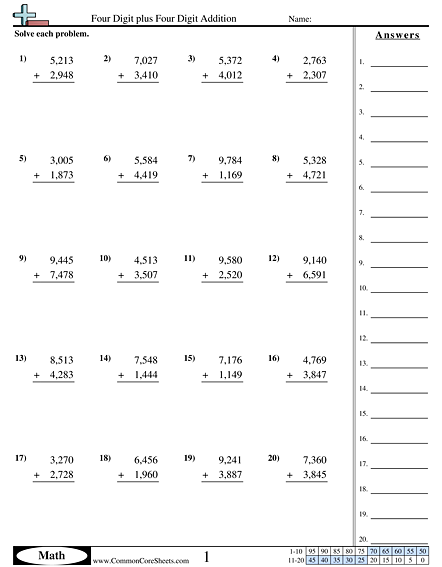 adding multi digit numbers worksheet