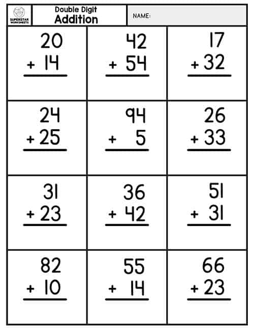 Double Digit Addition Without Regrouping -Worksheets Library